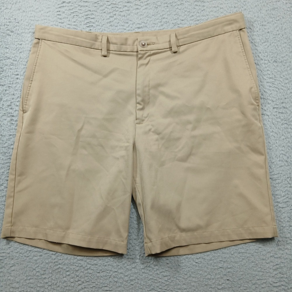Cool 18 Pro Haggar Men's 40 Khaki Dress Shorts Performance‎ Classic Fit